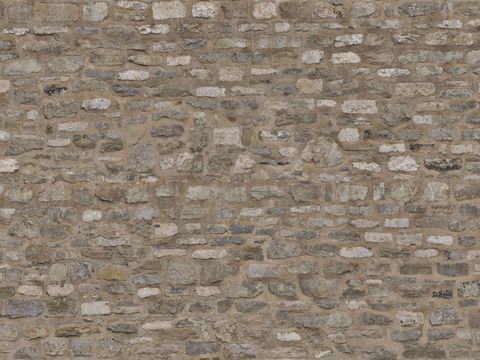  无缝石墙石地石砖铺路石户外墙地 PBR材质贴图 4k 