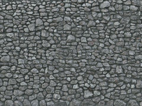  无缝石墙石地石砖铺路石户外墙地 PBR材质贴图 2k 