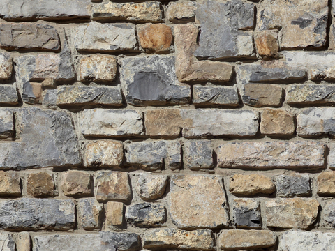  无缝石墙石地石砖铺路石户外墙地 PBR材质贴图 2k 