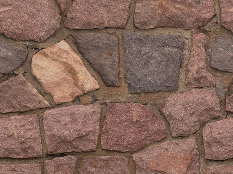  无缝石墙石地石砖铺路石户外墙地 PBR材质贴图 2k 