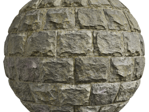  无缝石墙石地石砖铺路石户外墙地 PBR材质贴图 1k 