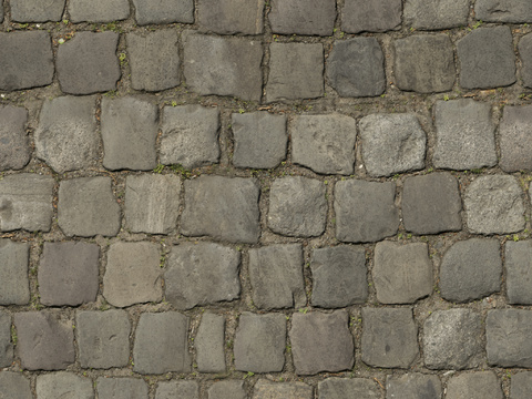  无缝石地石砖铺路石户外地 PBR材质贴图 2k 