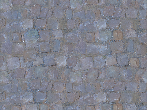  无缝石地石砖铺路石户外地 PBR材质贴图 2k 