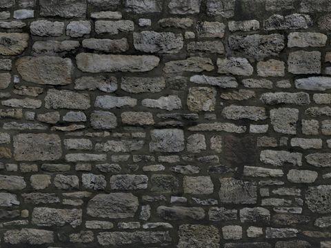  无缝石墙石地石砖铺路石户外墙地 PBR材质贴图 2k 