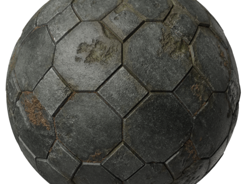  无缝黑色破旧地砖石板砖铺路砖户外砖 PBR材质贴图 2k 