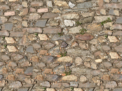  无缝石地石砖铺路石户外地 PBR材质贴图 2k 