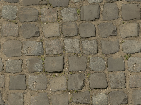  无缝石地石砖铺路石户外地 PBR材质贴图 2k 