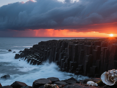  风景 黄昏 夕阳 海边 