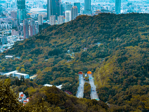 白天小区城市天空外景 
