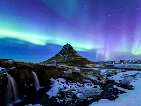  星星天空北极光 