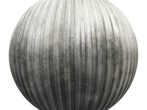  无缝金属波纹板波浪板 PBR材质贴图 1k 