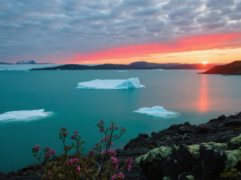  风景 黄昏 夕阳 湖面 
