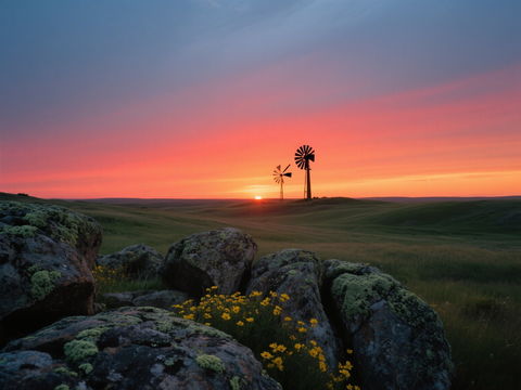  黄昏 夕阳 风景 