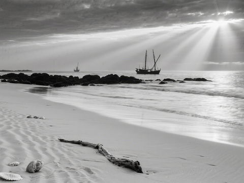 风景 黄昏 夕阳 沙滩 