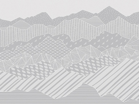  线条艺术山壁画壁纸 