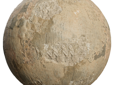  粗糙破旧水泥墙户外墙 PBR贴图 1k 