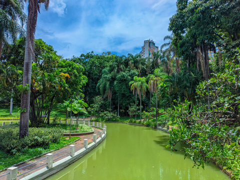  白天城市公园外景 
