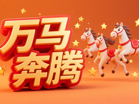  装饰画马年新年海报新年春节2026 