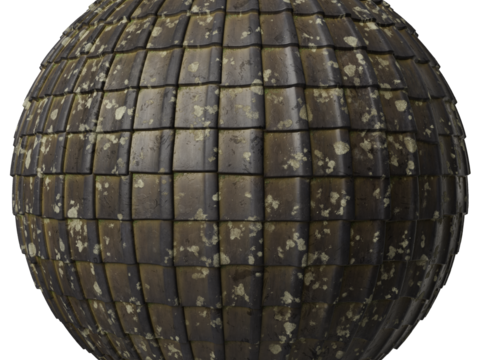  屋顶瓦片陶土瓦西班牙瓦 PBR材质贴图 1k 