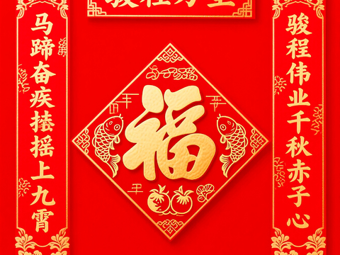  新年春节对联2026对联 