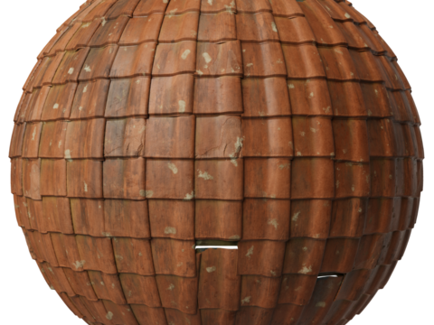  屋顶瓦片老旧陶土瓦西班牙瓦 PBR材质贴图 2k 