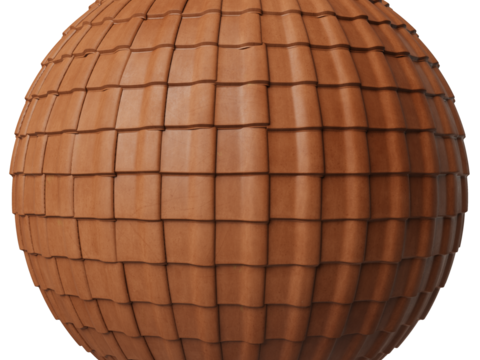  屋顶瓦片老旧陶土瓦西班牙瓦 PBR材质贴图 1k 