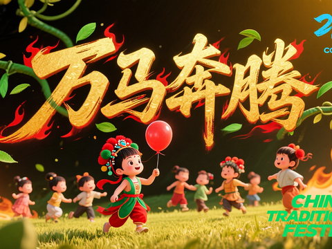  装饰画马年新年海报新年春节2026 