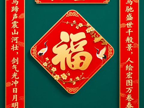  新年春节对联2026对联 