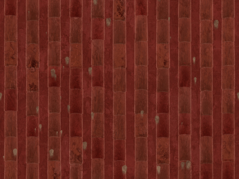  屋顶瓦片老旧陶土瓦西班牙瓦 PBR材质贴图 2k 