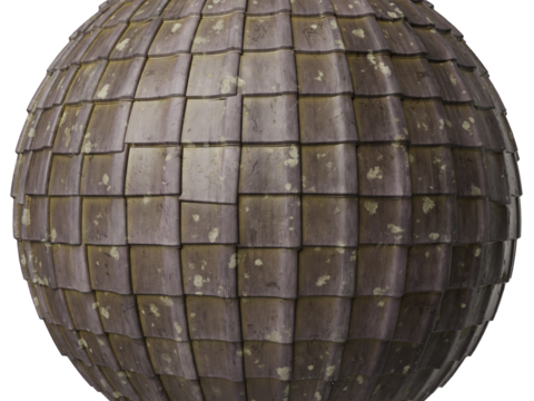  屋顶瓦片老旧陶土瓦西班牙瓦 PBR材质贴图 2k 