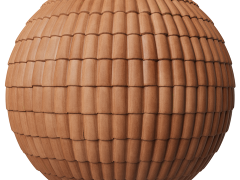  屋顶瓦片陶土瓦西班牙瓦 PBR材质贴图 2k 