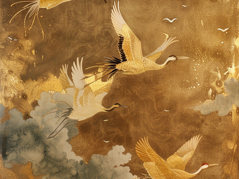  中式风格图案墙纸壁纸贴图 