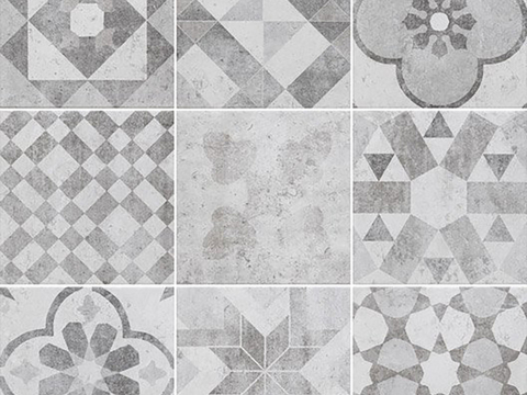  石材拼花 小花砖地砖瓷砖 现代复古花砖 