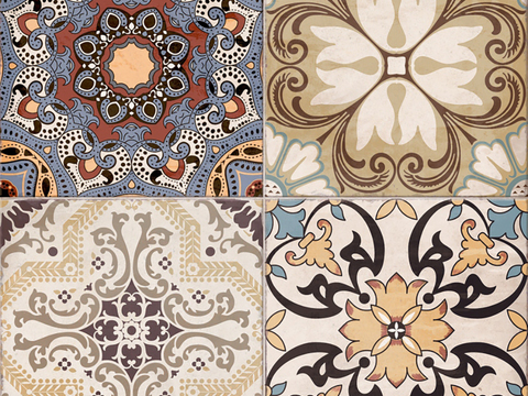  现代复古花砖  石材拼花 小花砖地砖瓷砖 