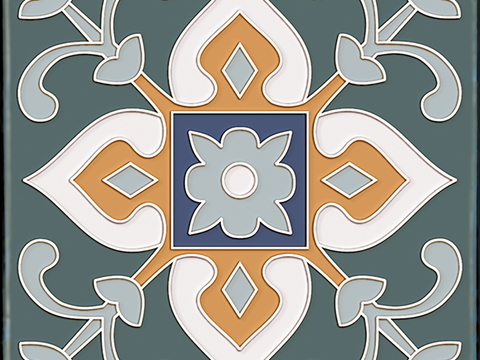  石材拼花 小花砖地砖瓷砖 现代复古花砖 