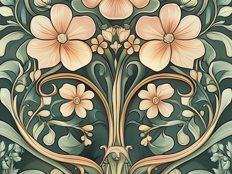  中古美式家居客厅 带动画 中古风壁画贴图 