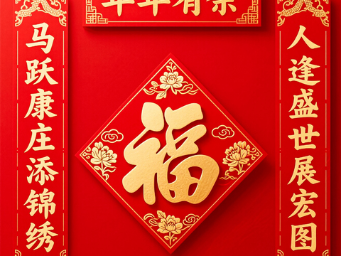  新年春节对联2026对联 