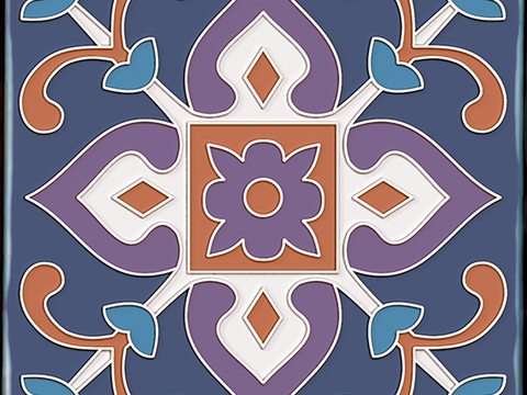  石材拼花 小花砖地砖瓷砖 现代复古花砖 