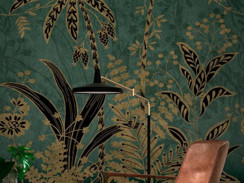  中古美式家居客厅 带动画 中古风壁画贴图 