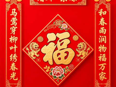  新年春节对联2026对联 