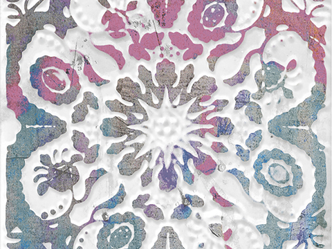  小花砖地砖瓷砖 现代复古花砖  石材拼花 