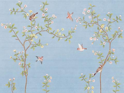  中古美式家居客厅 带动画 中古风壁画贴图 