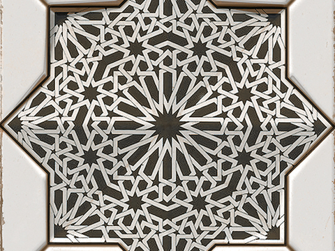  小花砖地砖瓷砖 现代复古花砖  石材拼花 