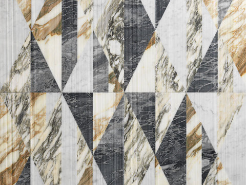  现代几何花砖  石材拼花 小花砖地砖瓷砖 