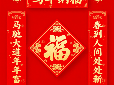  新年春节对联2026对联 