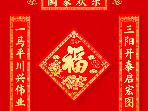  新年春节对联2026对联 