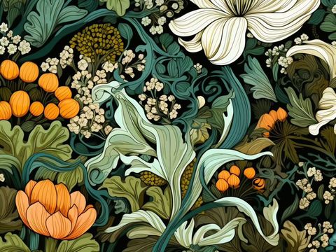  中古美式家居客厅 带动画 中古风壁画贴图 