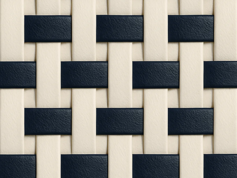  黑白编织皮皮革 