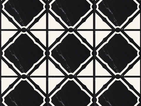  小花砖地砖瓷砖 石材拼花 现代几何花砖 