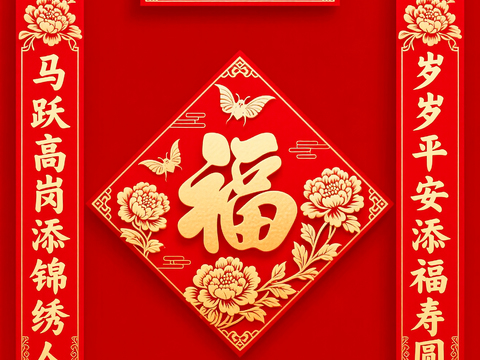  新年春节对联2026对联 